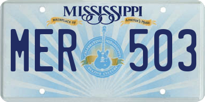 MS license plate MER503