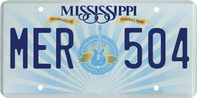 MS license plate MER504