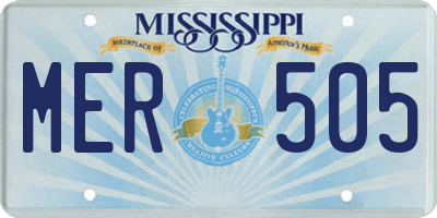 MS license plate MER505