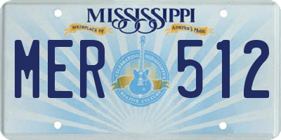 MS license plate MER512