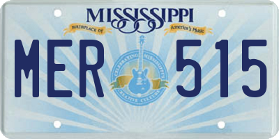 MS license plate MER515