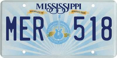 MS license plate MER518