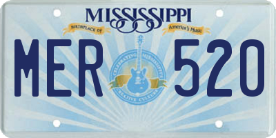 MS license plate MER520