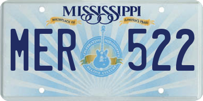 MS license plate MER522