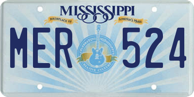 MS license plate MER524