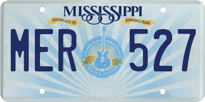 MS license plate MER527