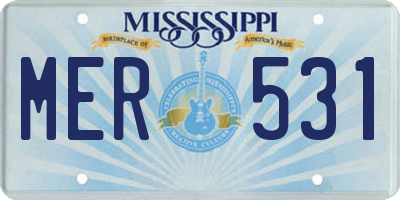 MS license plate MER531