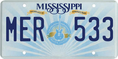MS license plate MER533