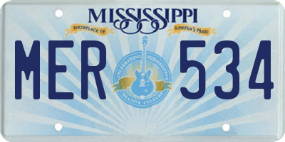 MS license plate MER534