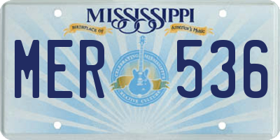 MS license plate MER536
