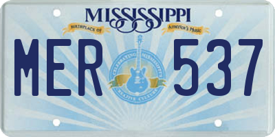 MS license plate MER537