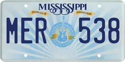 MS license plate MER538