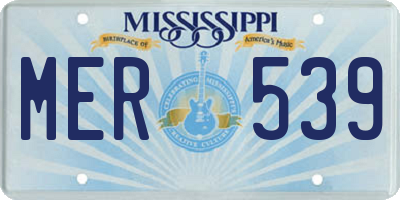 MS license plate MER539