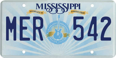 MS license plate MER542