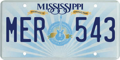 MS license plate MER543