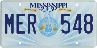 MS license plate MER548