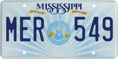 MS license plate MER549