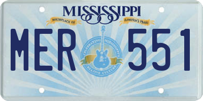 MS license plate MER551