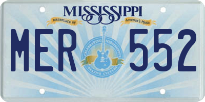 MS license plate MER552