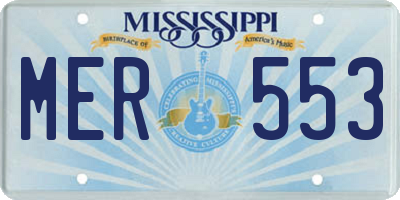 MS license plate MER553