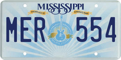 MS license plate MER554