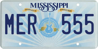 MS license plate MER555