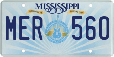 MS license plate MER560