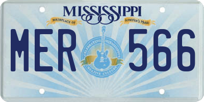 MS license plate MER566