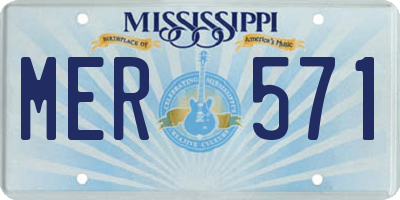 MS license plate MER571