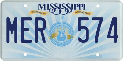 MS license plate MER574