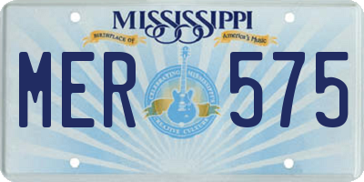 MS license plate MER575