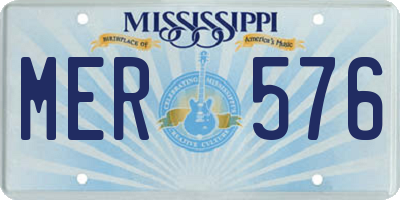 MS license plate MER576