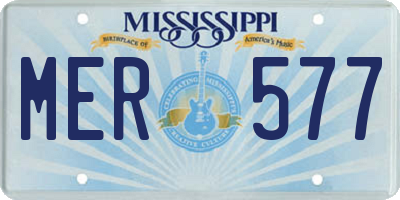 MS license plate MER577