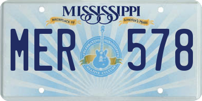 MS license plate MER578