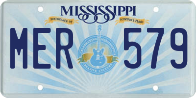MS license plate MER579