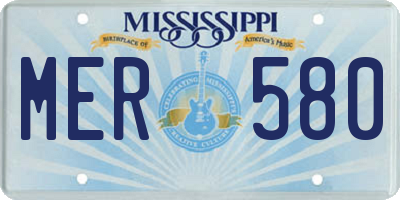 MS license plate MER580