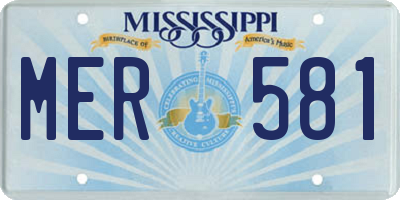 MS license plate MER581