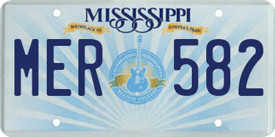 MS license plate MER582
