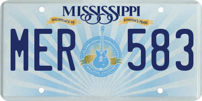 MS license plate MER583