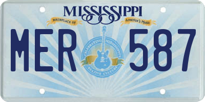 MS license plate MER587