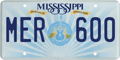 MS license plate MER600