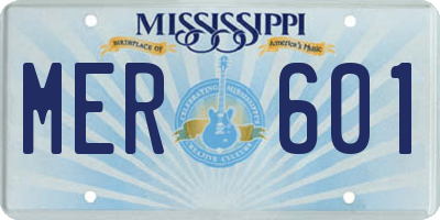MS license plate MER601