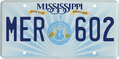 MS license plate MER602