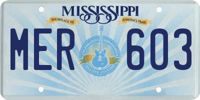 MS license plate MER603