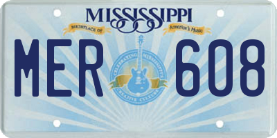 MS license plate MER608