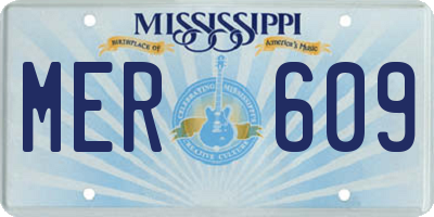 MS license plate MER609