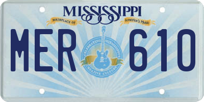 MS license plate MER610