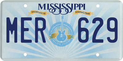 MS license plate MER629