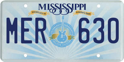 MS license plate MER630