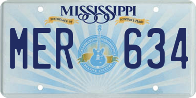 MS license plate MER634